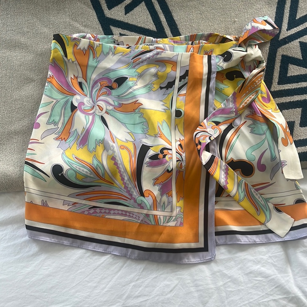 Zara Floral Mini Skirt in Orange, Yellow, Mint, Purple